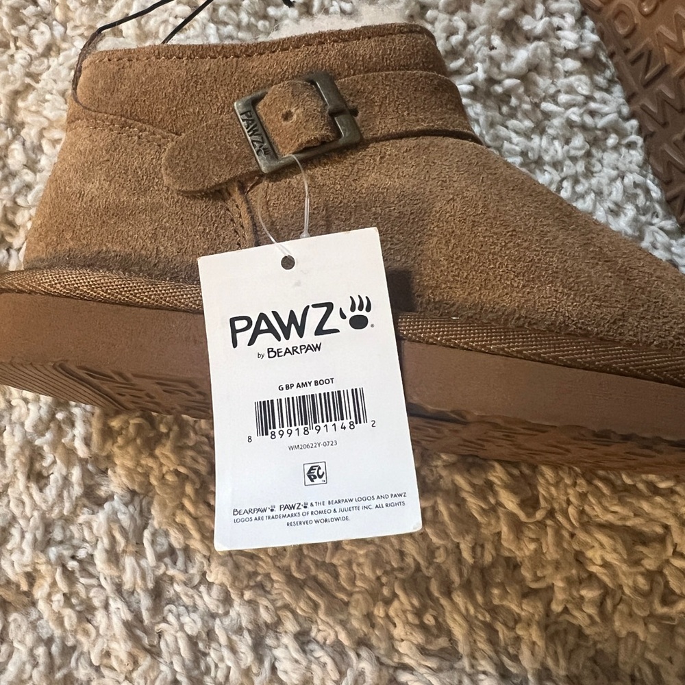 BearPaw Light Brown Ankle Boots with Buckle
